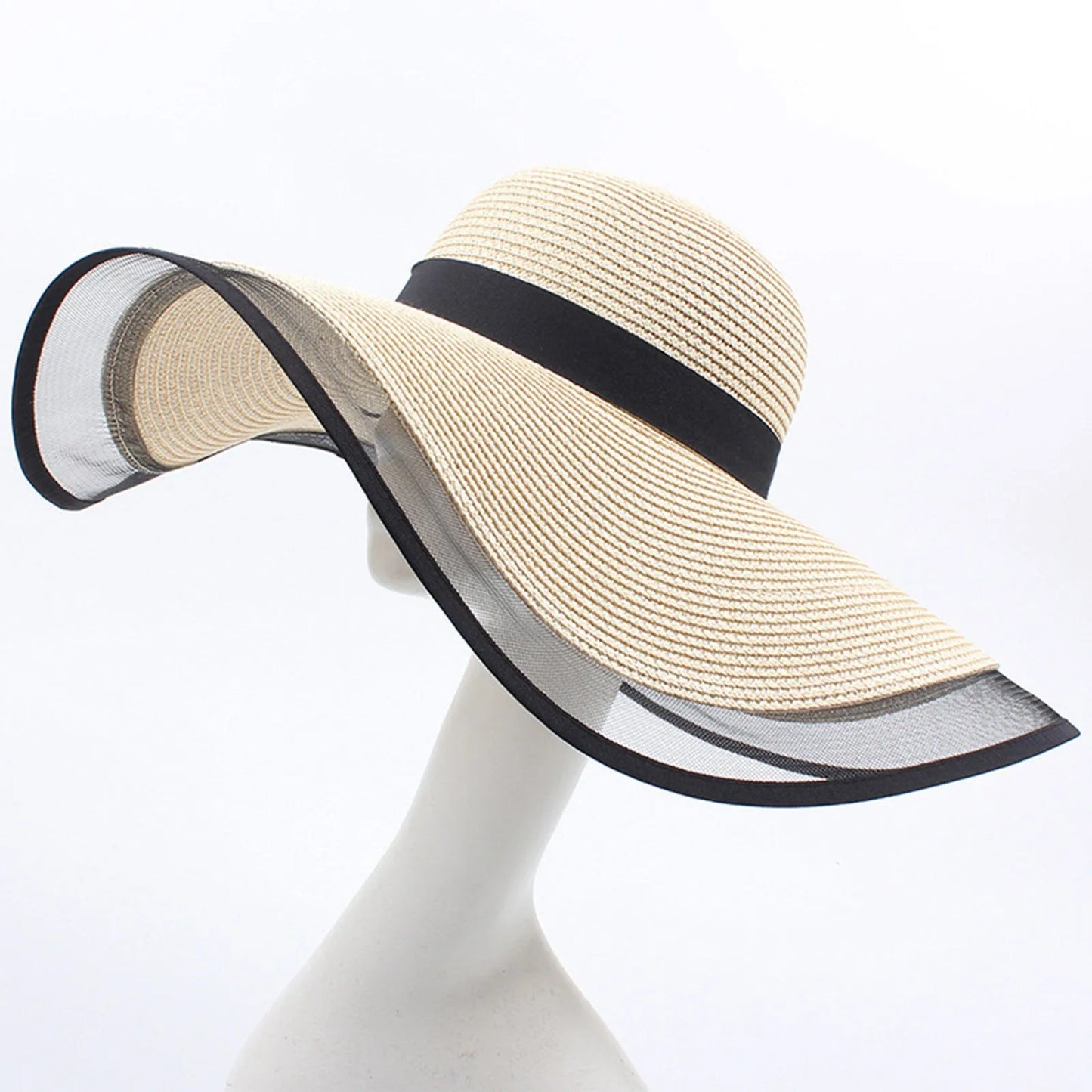 Wave Edge Foldable Straw Sun Hat - UV Shield