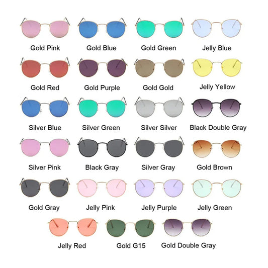 Vintage Small Round Sunglasses Woman Classic Retro Brand Design Sun Glasses Male Mirror Fashion Female Shades Lunette De Soleil