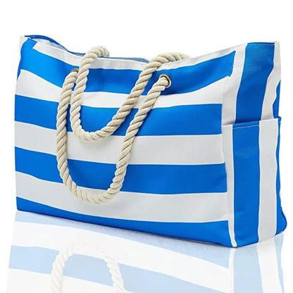 Waterproof Sandproof Beach Tote Bag - Zipper Closure