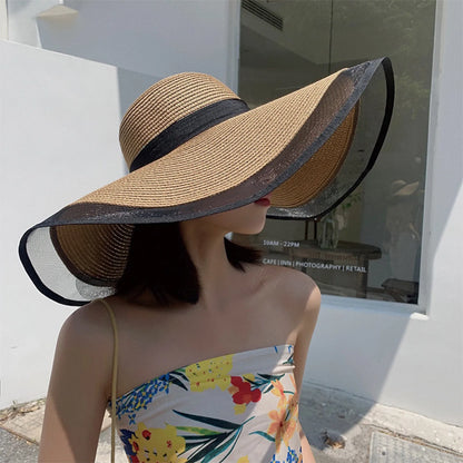 Wave Edge Foldable Straw Sun Hat - UV Shield
