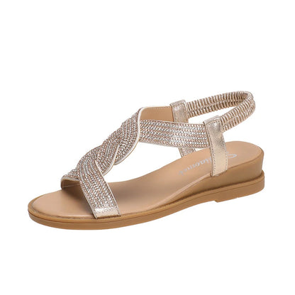 Crystal Accent Roman Platform Sandals