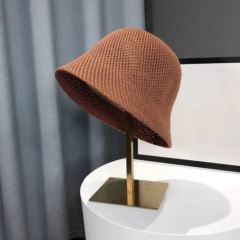 Breathable Hollow-Out Bucket Sun Hat