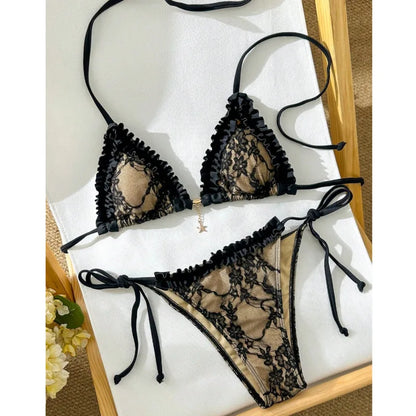 Lace Brazilian Bikini Set - Sexy Two Piece Swimwear