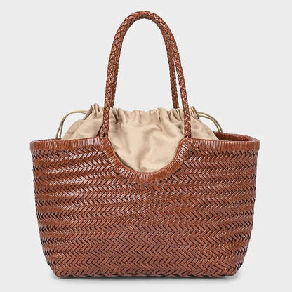 2-in-1 Woven Straw Shoulder Bag - Large Capacity