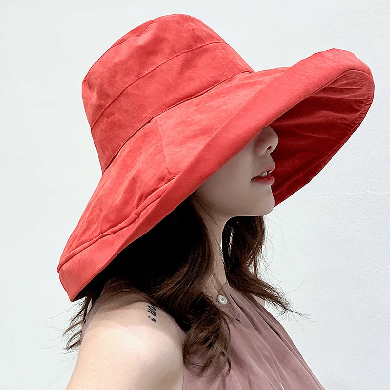 Reversible Wide Brim Bucket Hat - Four Seasons Sun Hat