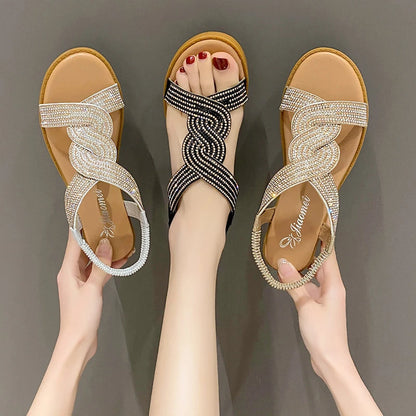 Crystal Accent Roman Platform Sandals