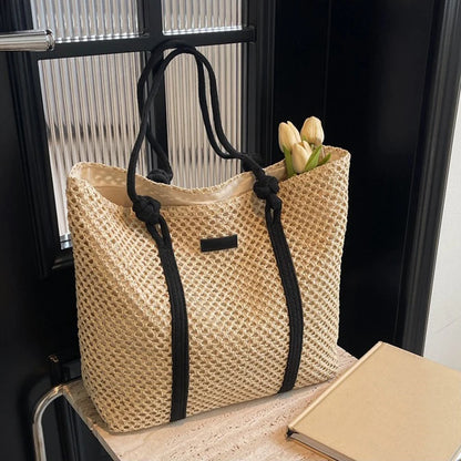 Large Capacity Woven Straw Tote Bag