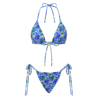Floral Halter Tie-Up Bikini Set - Y2K Backless Swimwear