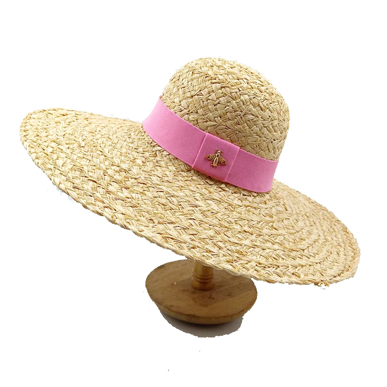 Bow Ribbon Flat-Top Straw Sun Hat - Vacation Style