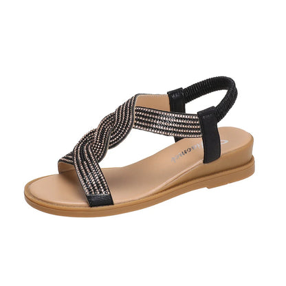 Crystal Accent Roman Platform Sandals