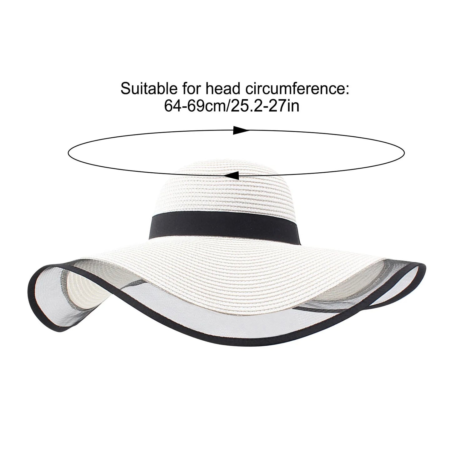 Wave Edge Foldable Straw Sun Hat - UV Shield