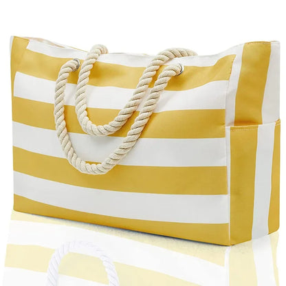 Waterproof Sandproof Beach Tote Bag - Zipper Closure
