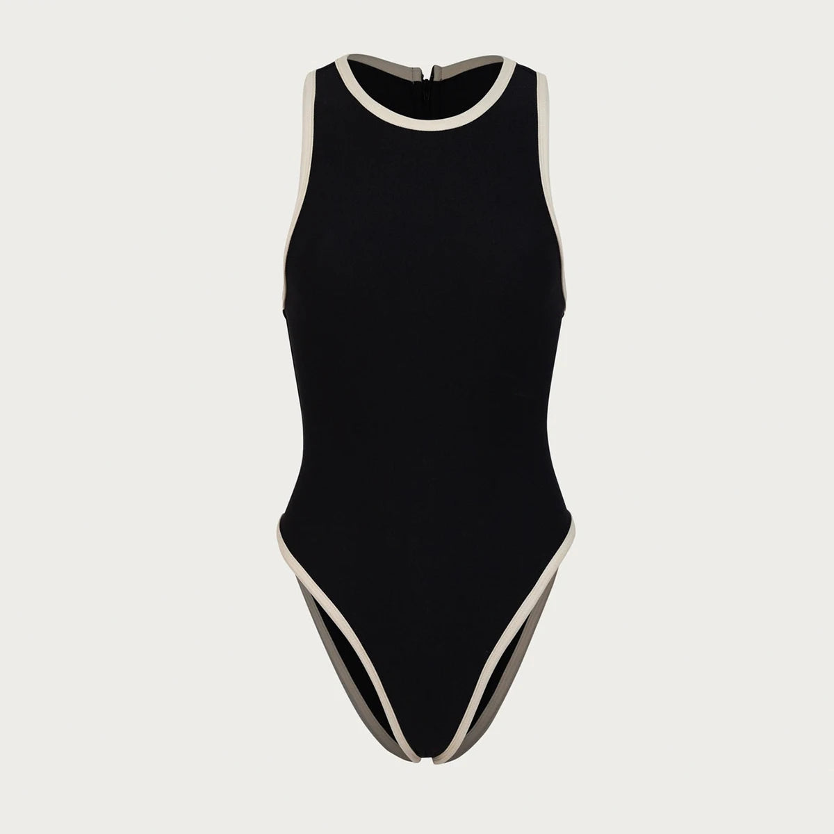 Halter Monokini Swimsuit - Patchwork Detail