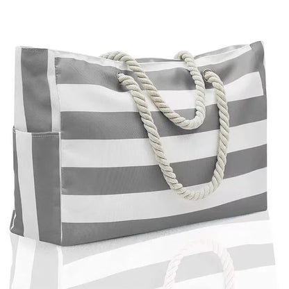 Waterproof Sandproof Beach Tote Bag - Zipper Closure