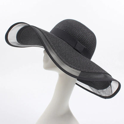 Wave Edge Foldable Straw Sun Hat - UV Shield