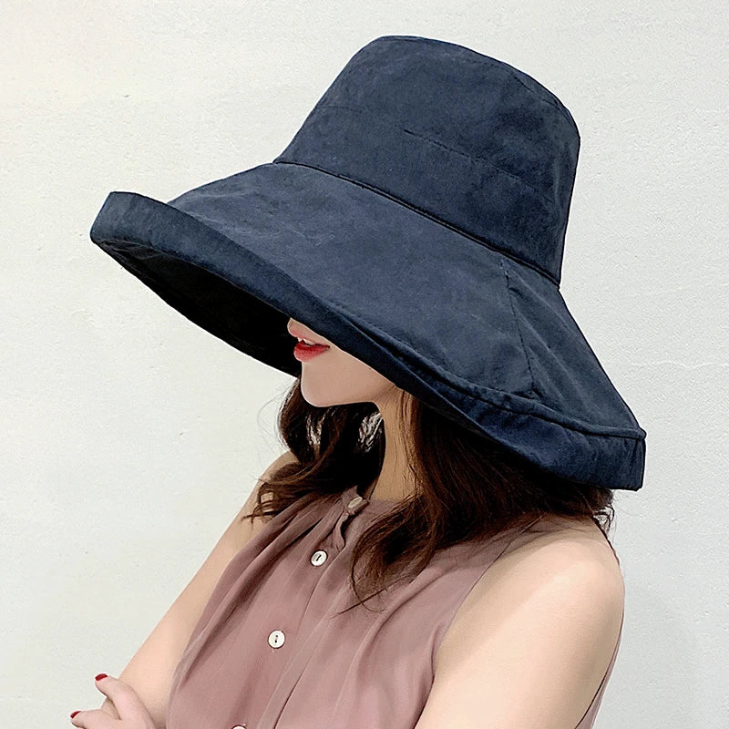 Reversible Wide Brim Bucket Hat - Four Seasons Sun Hat