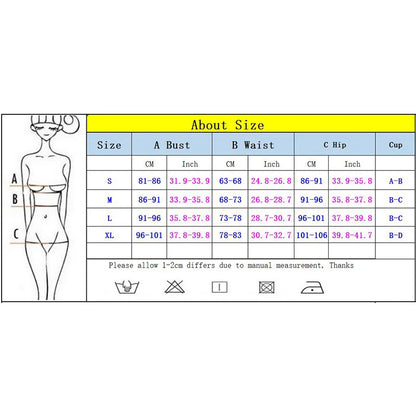 High Waisted Halter Bikini Set - Two Piece Beach Swimwear
