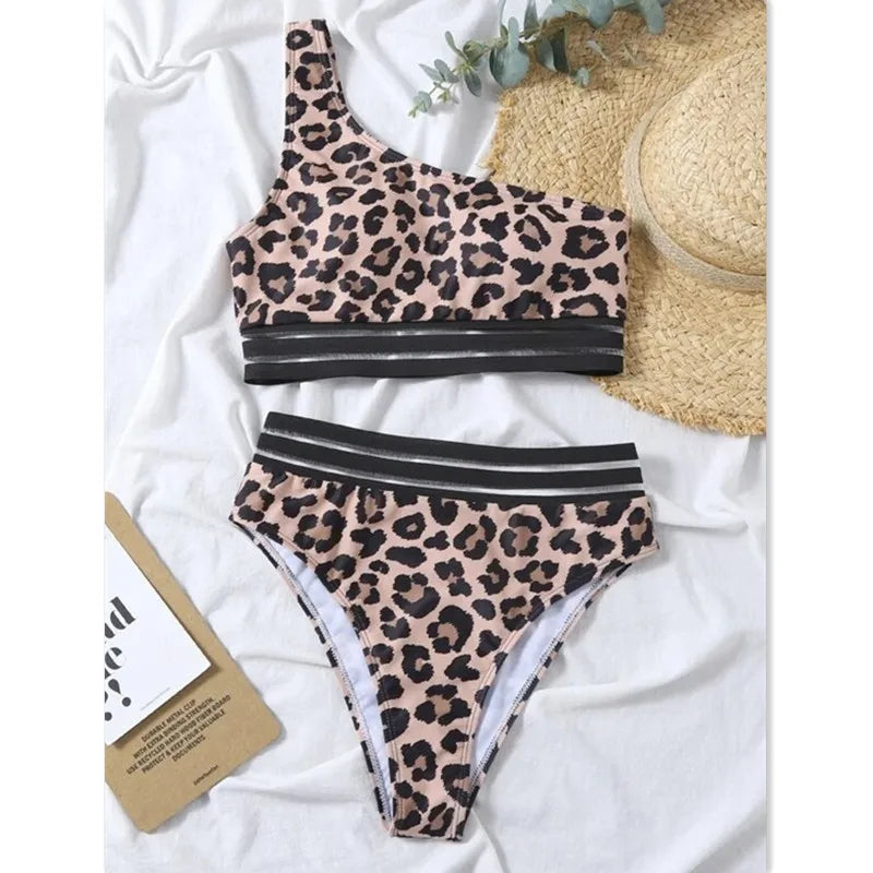 Floral High Waist Push Up Bikini Set - Two Piece Swimwear