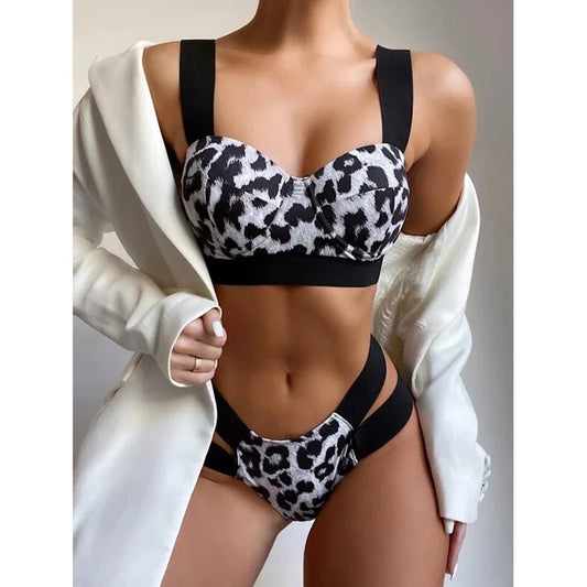 2024 New Swimwear Push Up Sexy High Waist Bikinis Women Swimsuit Female Bikini Set Floral Print Bathing Suit Summer Biquini