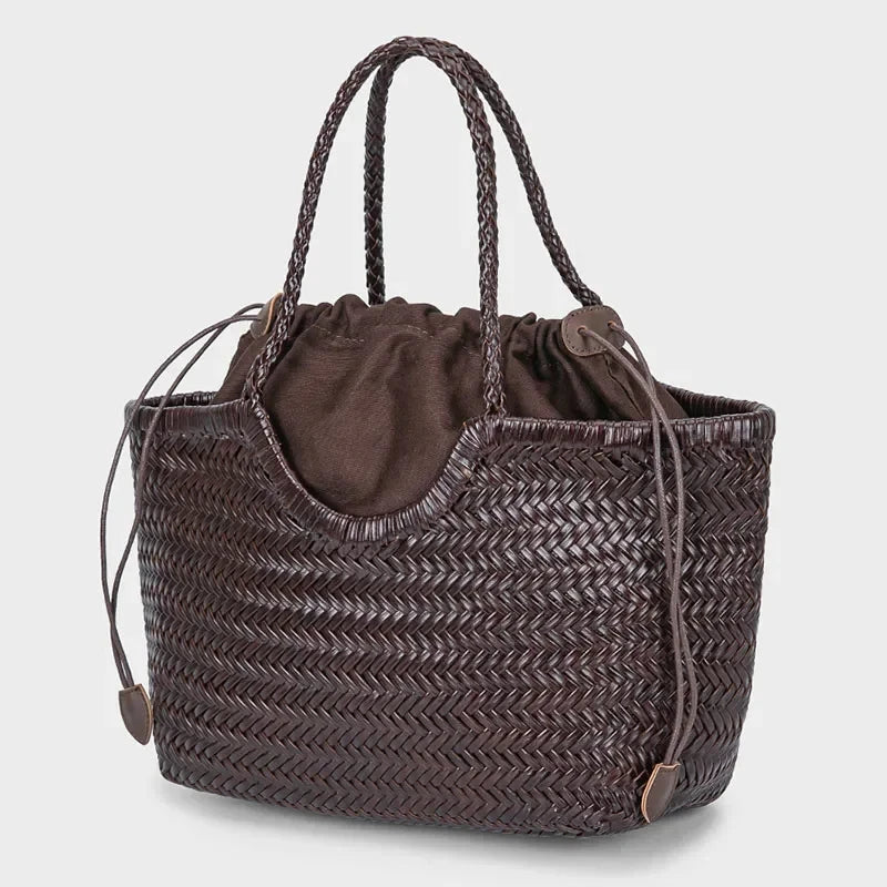 2-in-1 Woven Straw Shoulder Bag - Large Capacity