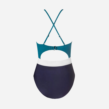 Cut-Out Push-Up Halter Monokini Swimsuit - Drawstring Detail