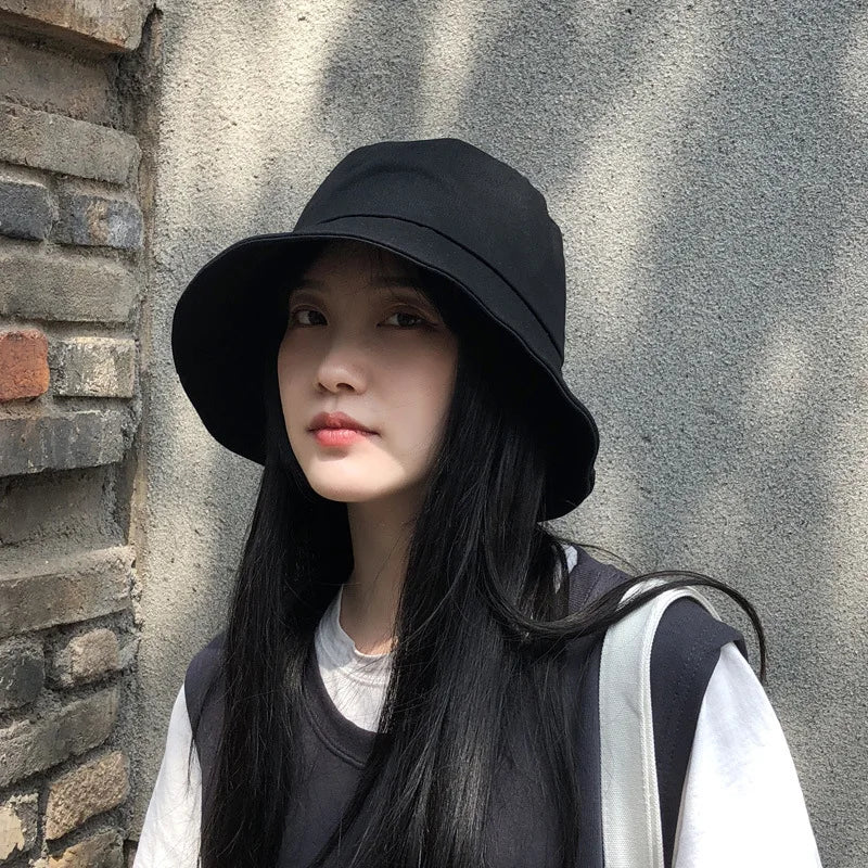Soft Cotton Wide Brim Bucket Sun Hat