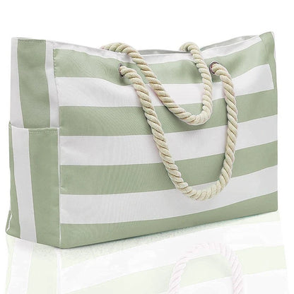 Waterproof Sandproof Beach Tote Bag - Zipper Closure