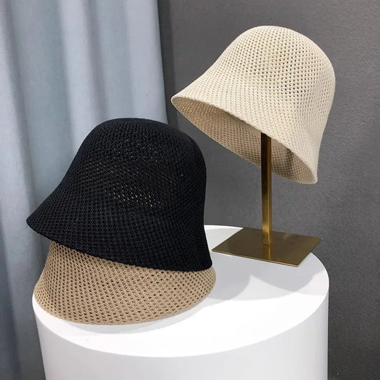 Breathable Hollow-Out Bucket Sun Hat