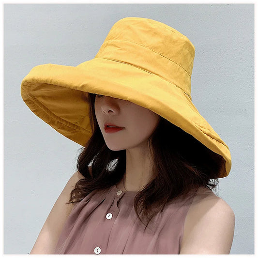 Reversible Wide Brim Bucket Hat - Four Seasons Sun Hat
