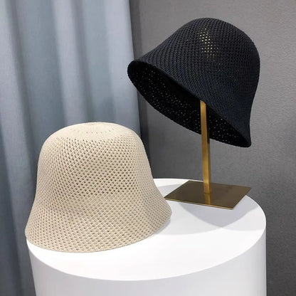 Breathable Hollow-Out Bucket Sun Hat