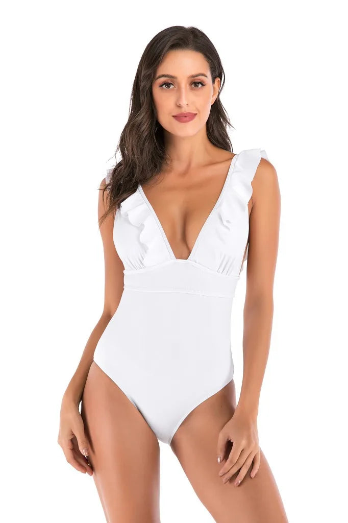 Ruffle Push-Up One-Piece Swimsuit