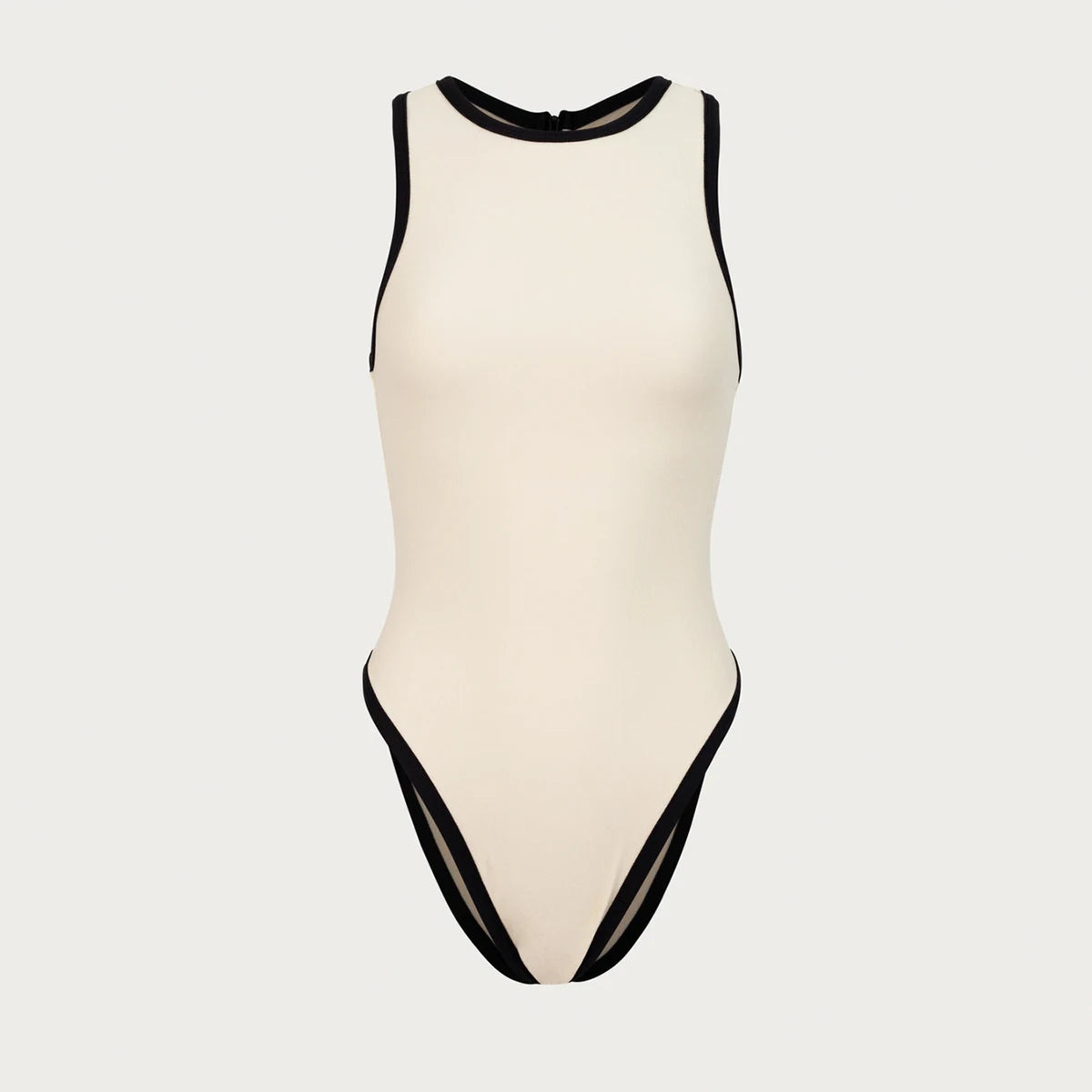 Halter Monokini Swimsuit - Patchwork Detail