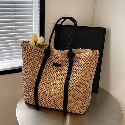 Large Capacity Woven Straw Tote Bag