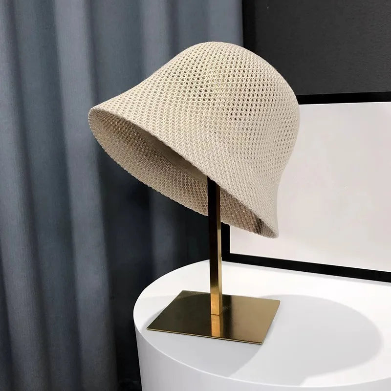 Breathable Hollow-Out Bucket Sun Hat