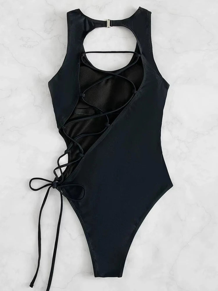 Bandage Push-Up One-Piece Swimsuit