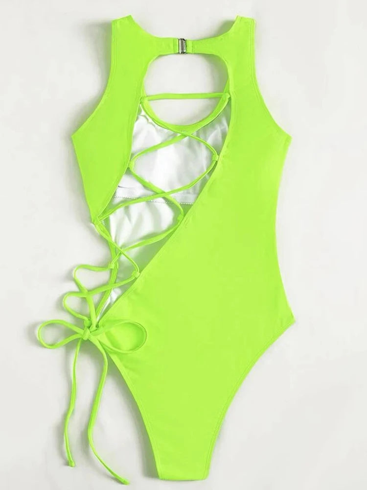 Bandage Push-Up One-Piece Swimsuit