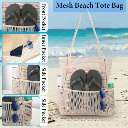 Foldable Mesh Beach Tote Bag - Large Capacity