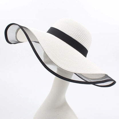 Wave Edge Foldable Straw Sun Hat - UV Shield