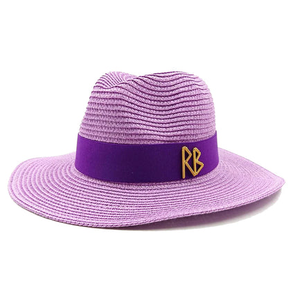 Bow Ribbon Flat-Top Straw Sun Hat - Vacation Style