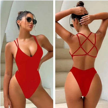 Padded Trikini One-Piece Swimsuit - Statement Beachwear
