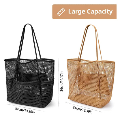 Foldable Mesh Beach Tote Bag - Large Capacity