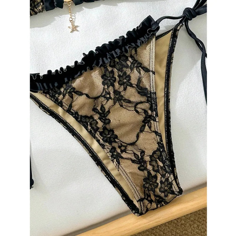 Lace Brazilian Bikini Set - Sexy Two Piece Swimwear