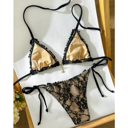 Lace Brazilian Bikini Set - Sexy Two Piece Swimwear
