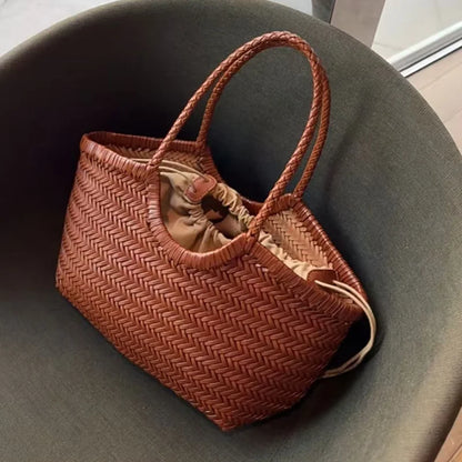2-in-1 Woven Straw Shoulder Bag - Large Capacity