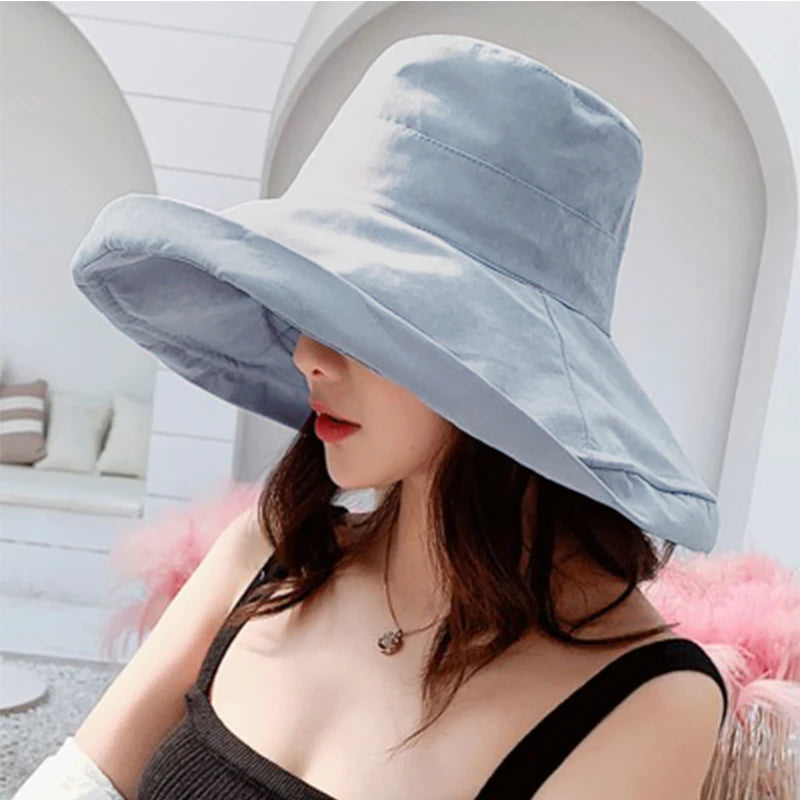 Reversible Wide Brim Bucket Hat - Four Seasons Sun Hat