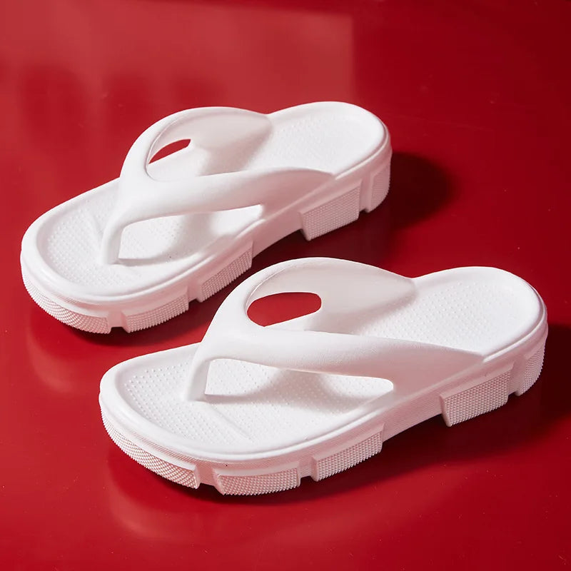 Thick Sole Wedge Flip Flops - Platform Beach Slides