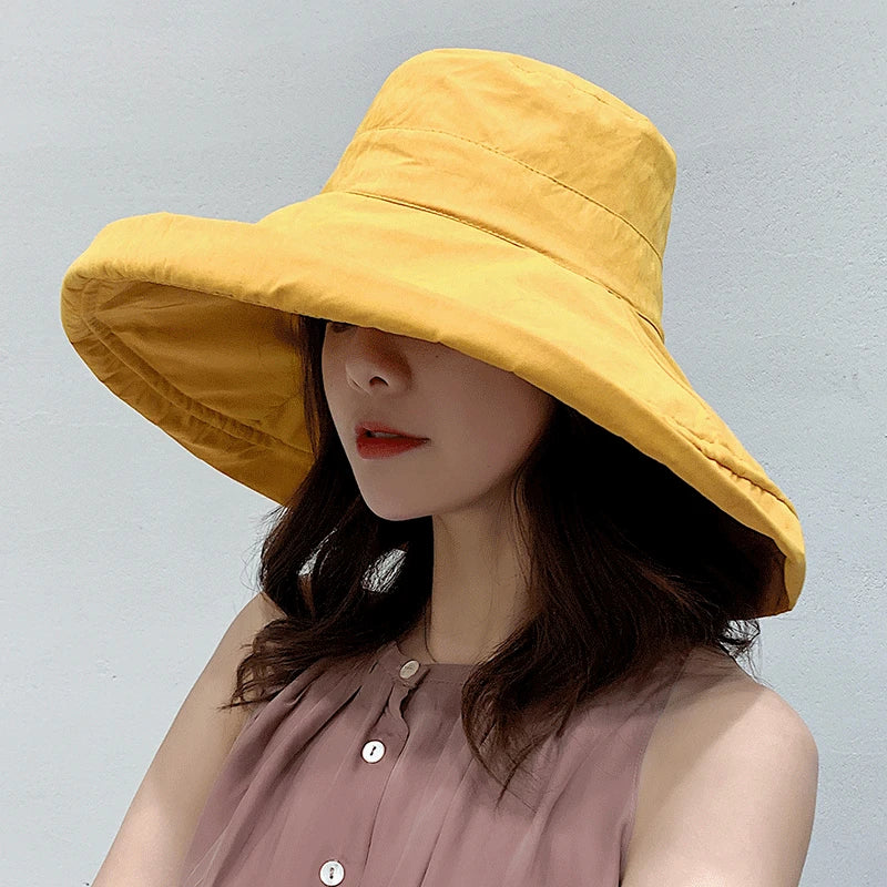 Reversible Wide Brim Bucket Hat - Four Seasons Sun Hat