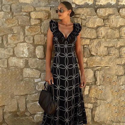 Ruffle Underwire One-Piece Swimsuit - Laser-Cut Floral