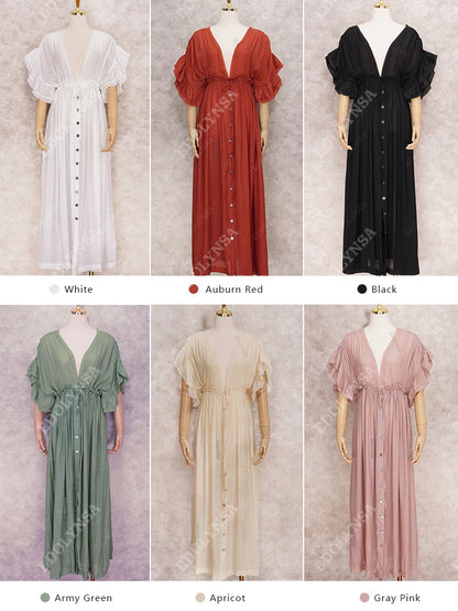 Long White Tunic Cover Up - Elegant Beach Dress