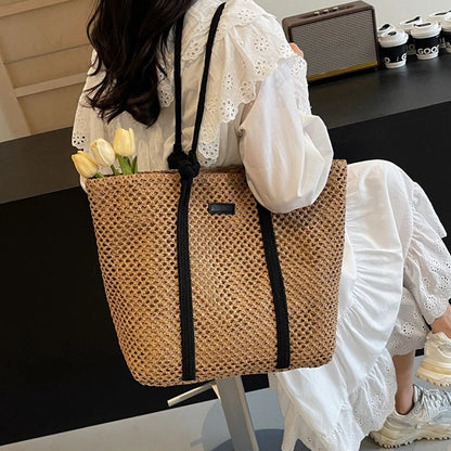 Large Capacity Woven Straw Tote Bag